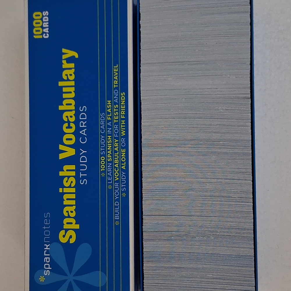 Spark Notes Spanish Vocabulary Study 1000 ct Cards New